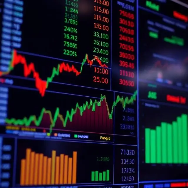 Financial data on a screen